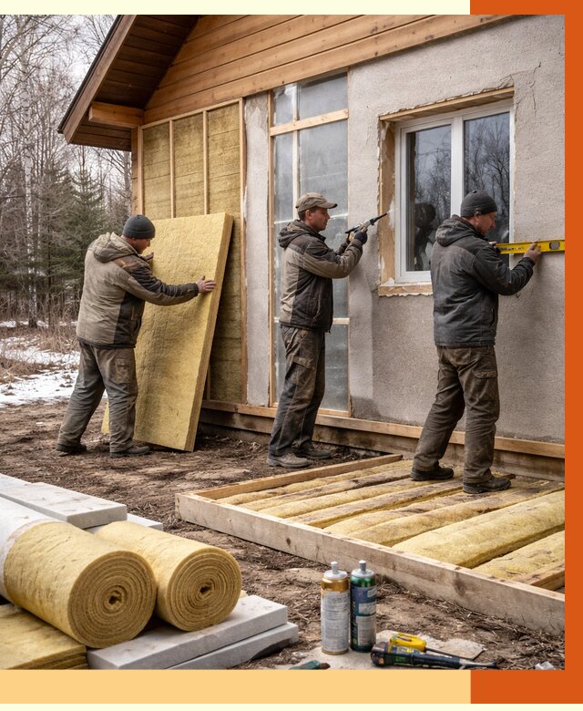 Утепление дачного дома в Салавате от 5068 руб/м2 — недорого | ТепломастерСлв